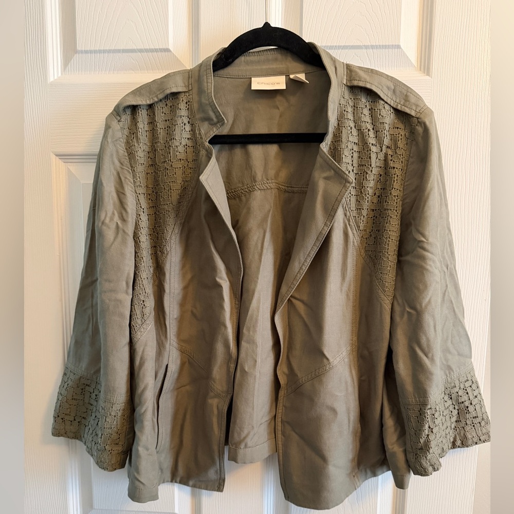 Chico's olive Utility Jacket